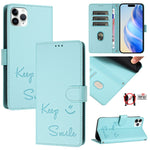 เคสหนังปั๊มลายยิ้มพร้อม RFID สำหรับ iPhone 11 Pro Max, สำหรับ iPhone 11, สำหรับ iPhone 11 Pro, สำหรับ iPod Touch 7 / 6 / 5, สำหรับ iPhone X / XS, สำหรับ iPhone XR, สำหรับ iPhone XS Max, สำหรับ iPhone 8 Plus / 7 Plus