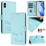 เคสหนังปั๊มลายยิ้มพร้อม RFID สำหรับ iPhone 11 Pro Max, สำหรับ iPhone 11, สำหรับ iPhone 11 Pro, สำหรับ iPod Touch 7 / 6 / 5, สำหรับ iPhone X / XS, สำหรับ iPhone XR, สำหรับ iPhone XS Max, สำหรับ iPhone 8 Plus / 7 Plus