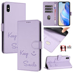 เคสหนังปั๊มลายยิ้มพร้อม RFID สำหรับ iPhone 11 Pro Max, สำหรับ iPhone 11, สำหรับ iPhone 11 Pro, สำหรับ iPod Touch 7 / 6 / 5, สำหรับ iPhone X / XS, สำหรับ iPhone XR, สำหรับ iPhone XS Max, สำหรับ iPhone 8 Plus / 7 Plus