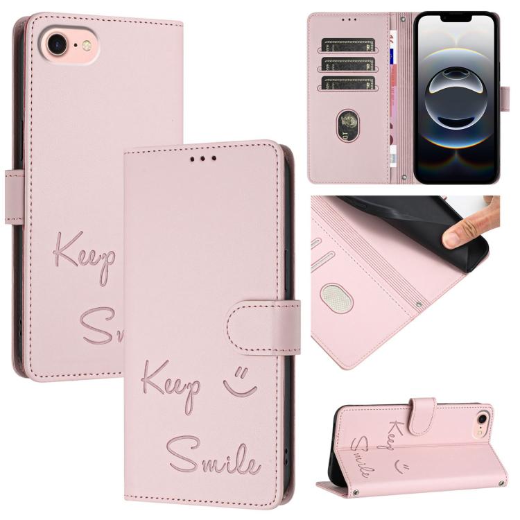 เคสโทรศัพท์หนังปั๊มลายยิ้มพร้อม RFID สำหรับ iPhone 17 Pro Max, สำหรับ iPhone 17 Pro, สำหรับ iPhone 17, สำหรับ iPhone Air, สำหรับ iPhone SE 2024, สำหรับ iPhone 16 Pro Max, สำหรับ iPhone 16 Pro, สำหรับ iPhone 16 Plus
