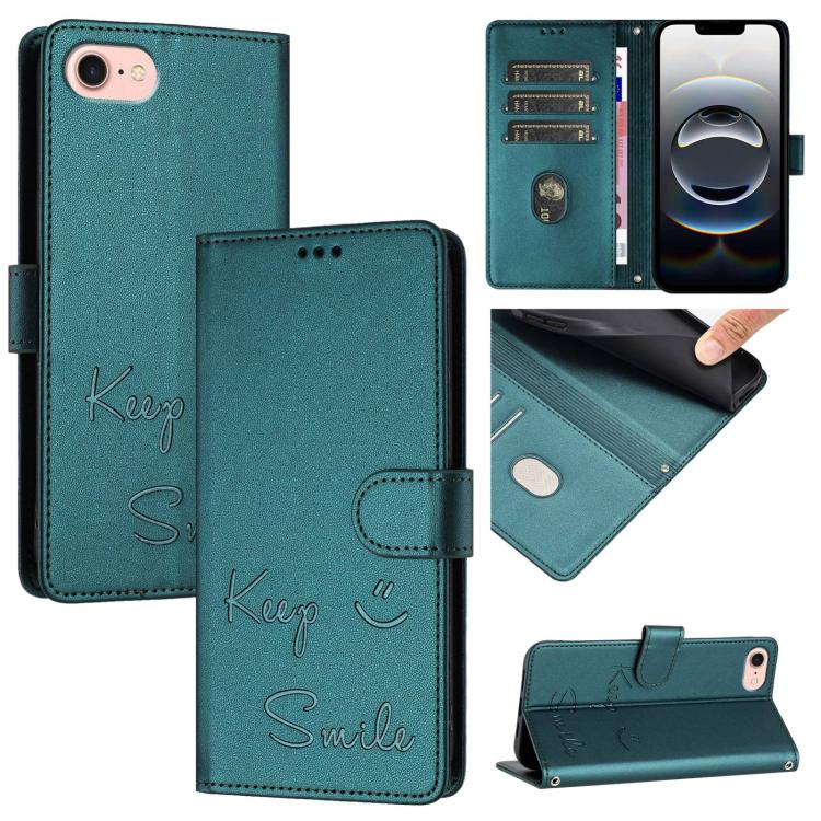 เคสโทรศัพท์หนังปั๊มลายยิ้มพร้อม RFID สำหรับ iPhone 17 Pro Max, สำหรับ iPhone 17 Pro, สำหรับ iPhone 17, สำหรับ iPhone Air, สำหรับ iPhone SE 2024, สำหรับ iPhone 16 Pro Max, สำหรับ iPhone 16 Pro, สำหรับ iPhone 16 Plus