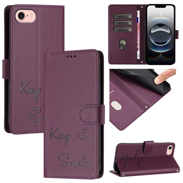 เคสโทรศัพท์หนังปั๊มลายยิ้มพร้อม RFID สำหรับ iPhone 17 Pro Max, สำหรับ iPhone 17 Pro, สำหรับ iPhone 17, สำหรับ iPhone Air, สำหรับ iPhone SE 2024, สำหรับ iPhone 16 Pro Max, สำหรับ iPhone 16 Pro, สำหรับ iPhone 16 Plus