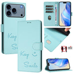 เคสโทรศัพท์หนังปั๊มลายยิ้มพร้อม RFID สำหรับ iPhone 17 Pro Max, สำหรับ iPhone 17 Pro, สำหรับ iPhone 17, สำหรับ iPhone Air, สำหรับ iPhone SE 2024, สำหรับ iPhone 16 Pro Max, สำหรับ iPhone 16 Pro, สำหรับ iPhone 16 Plus