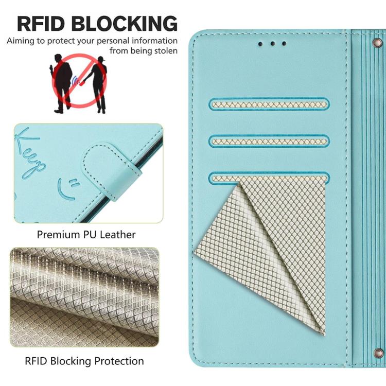 เคสโทรศัพท์หนังปั๊มลายยิ้มพร้อม RFID สำหรับ iPhone 17 Pro Max, สำหรับ iPhone 17 Pro, สำหรับ iPhone 17, สำหรับ iPhone Air, สำหรับ iPhone SE 2024, สำหรับ iPhone 16 Pro Max, สำหรับ iPhone 16 Pro, สำหรับ iPhone 16 Plus