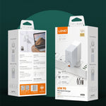 LDNIO A2620C PD3.0 65W USB Power Adapter Travel Charger with Type-C to Type-C Cable, EU Plug, US Plug, UK Plug
