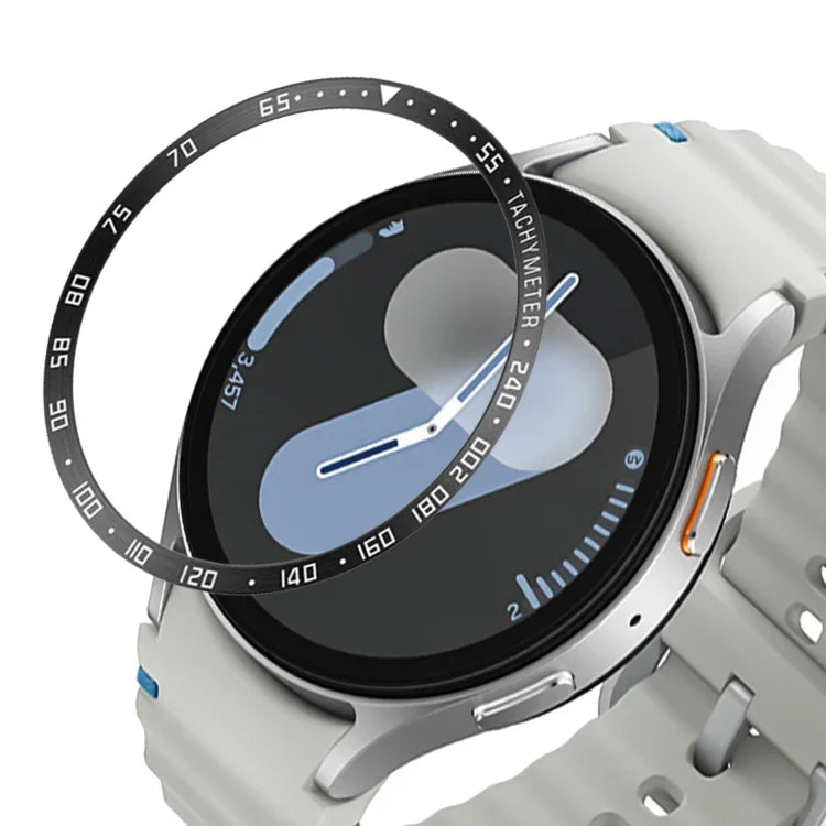 ฝาครอบวงแหวนขอบสแตนเลสสตีลหน้าปัดนาฬิกาอัจฉริยะสไตล์ E สำหรับ Samsung Galaxy Watch Ultra 47 มม. สำหรับ Samsung Galaxy Watch 7 ขนาด 44 มม. สำหรับ Samsung Galaxy Watch 7 ขนาด 40 มม.