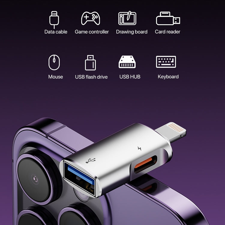 อะแดปเตอร์ OTG 8 พิน เป็น USB, USB-C / Type-C, 8 พิน เป็น USB, Type-C