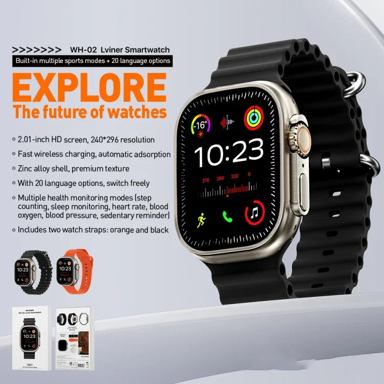 สมาร์ทวอทช์ WK WH-02 Traveler ขนาด 2.01 นิ้ว รองรับการวัดออกซิเจนในเลือด