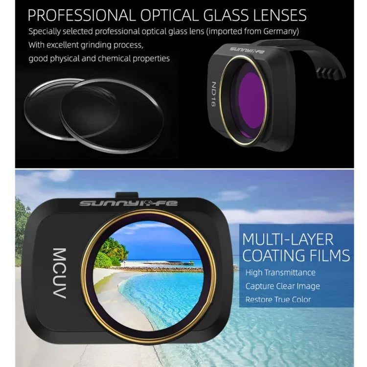ฟิลเตอร์เลนส์ Sunnylife MM-FI9250 สำหรับ DJI Mini 4K/Mini 2 SE/Mini SE/Mini 2/Mavic Mini, MCUV