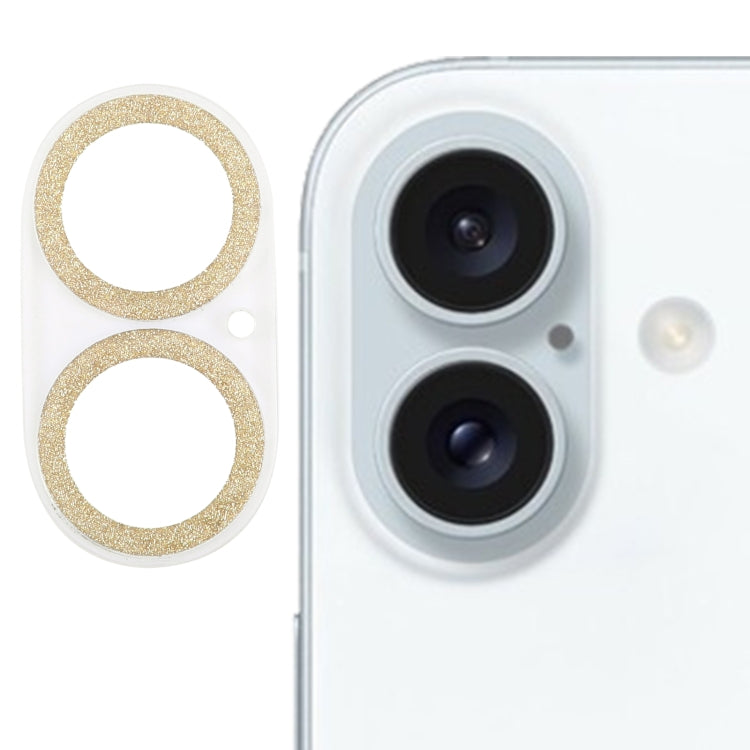 ฟิล์มกระจกนิรภัยเลนส์กล้องแบบแหวนกลิตเตอร์ สำหรับ iPhone 17, สำหรับ iPhone 16 Pro / 16 Pro Max, สำหรับ iPhone 16 / 16 Plus
