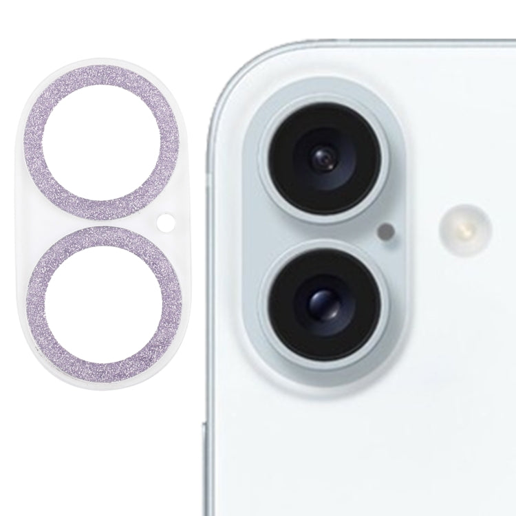 ฟิล์มกระจกนิรภัยเลนส์กล้องแบบแหวนกลิตเตอร์ สำหรับ iPhone 17, สำหรับ iPhone 16 Pro / 16 Pro Max, สำหรับ iPhone 16 / 16 Plus