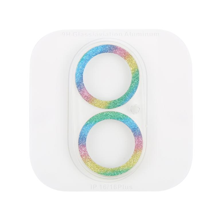 ฟิล์มกระจกนิรภัยเลนส์กล้องแบบแหวนกลิตเตอร์ สำหรับ iPhone 17, สำหรับ iPhone 16 Pro / 16 Pro Max, สำหรับ iPhone 16 / 16 Plus