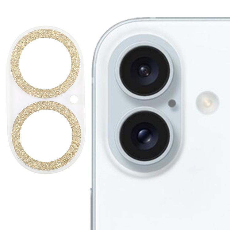 ฟิล์มกระจกนิรภัยเลนส์กล้องแบบแหวนกลิตเตอร์ สำหรับ iPhone 17, สำหรับ iPhone 16 Pro / 16 Pro Max, สำหรับ iPhone 16 / 16 Plus