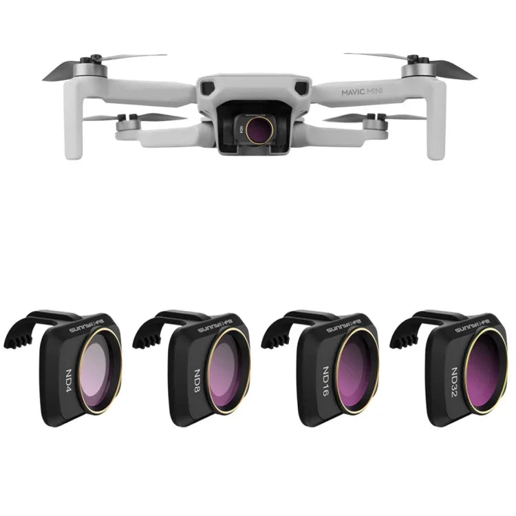 Sunnylife MM-FI9256 สำหรับ DJI Mavic mini 4 In 1 ฟิลเตอร์เลนส์โดรน ND4+ND8+ND16+ND32, ND4+ND8+ND16+ND32