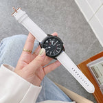 สายหนังแท้พร้อมหัวเข็มขัดเงิน สำหรับเปลี่ยนสาย Samsung Galaxy Watch3 ขนาด 45 มม. สำหรับ Samsung Galaxy Watch3 ขนาด 41 มม.