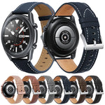 สายหนังแท้พร้อมหัวเข็มขัดเงิน สำหรับเปลี่ยนสาย Samsung Galaxy Watch3 ขนาด 45 มม. สำหรับ Samsung Galaxy Watch3 ขนาด 41 มม.