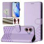 เคสโทรศัพท์หนังปั๊มลายรังผึ้งพร้อม RFID สำหรับ iPhone 17e / 16e, สำหรับ iPhone 17 Pro Max, สำหรับ iPhone 17 Pro, สำหรับ iPhone 17, สำหรับ iPhone Air, สำหรับ iPhone 16 Pro Max, สำหรับ iPhone 16 Pro, สำหรับ iPhone 16 Plus