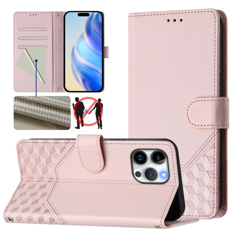 เคสโทรศัพท์หนังปั๊มลายรังผึ้งพร้อม RFID สำหรับ iPhone 14 Pro Max, สำหรับ iPhone SE 2022 / 2020 / 8 / 7, สำหรับ iPhone 13 Pro Max, สำหรับ iPhone 13 Pro, สำหรับ iPhone 13 mini, สำหรับ iPhone 12 / 12 Pro, สำหรับ iPhone 12 Pro Max, สำหรับ iPhone 12 mini