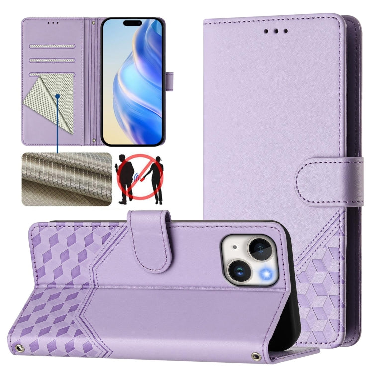 เคสโทรศัพท์หนังปั๊มลายรังผึ้งพร้อม RFID สำหรับ iPhone 14 Pro Max, สำหรับ iPhone SE 2022 / 2020 / 8 / 7, สำหรับ iPhone 13 Pro Max, สำหรับ iPhone 13 Pro, สำหรับ iPhone 13 mini, สำหรับ iPhone 12 / 12 Pro, สำหรับ iPhone 12 Pro Max, สำหรับ iPhone 12 mini