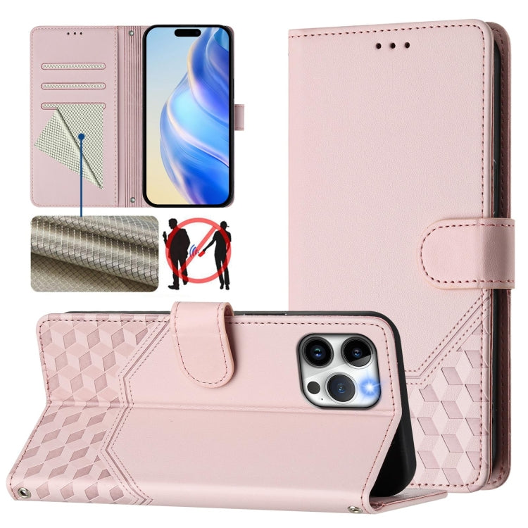 เคสโทรศัพท์หนังปั๊มลายรังผึ้งพร้อม RFID สำหรับ iPhone 14 Pro Max, สำหรับ iPhone SE 2022 / 2020 / 8 / 7, สำหรับ iPhone 13 Pro Max, สำหรับ iPhone 13 Pro, สำหรับ iPhone 13 mini, สำหรับ iPhone 12 / 12 Pro, สำหรับ iPhone 12 Pro Max, สำหรับ iPhone 12 mini