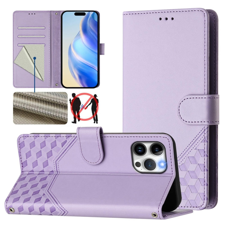เคสโทรศัพท์หนังปั๊มลายรังผึ้งพร้อม RFID สำหรับ iPhone 14 Pro Max, สำหรับ iPhone SE 2022 / 2020 / 8 / 7, สำหรับ iPhone 13 Pro Max, สำหรับ iPhone 13 Pro, สำหรับ iPhone 13 mini, สำหรับ iPhone 12 / 12 Pro, สำหรับ iPhone 12 Pro Max, สำหรับ iPhone 12 mini