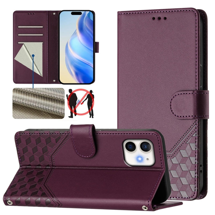 เคสโทรศัพท์หนังปั๊มลายรังผึ้งพร้อม RFID สำหรับ iPhone 14 Pro Max, สำหรับ iPhone SE 2022 / 2020 / 8 / 7, สำหรับ iPhone 13 Pro Max, สำหรับ iPhone 13 Pro, สำหรับ iPhone 13 mini, สำหรับ iPhone 12 / 12 Pro, สำหรับ iPhone 12 Pro Max, สำหรับ iPhone 12 mini