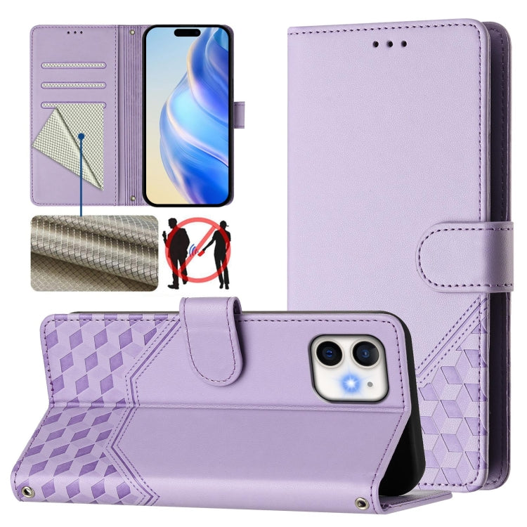 เคสโทรศัพท์หนังปั๊มลายรังผึ้งพร้อม RFID สำหรับ iPhone 11 Pro Max, สำหรับ iPhone 11, สำหรับ iPhone 11 Pro, สำหรับ iPhone X / XS, สำหรับ iPhone XR, สำหรับ iPhone XS Max, สำหรับ iPhone 8 Plus / 7 Plus