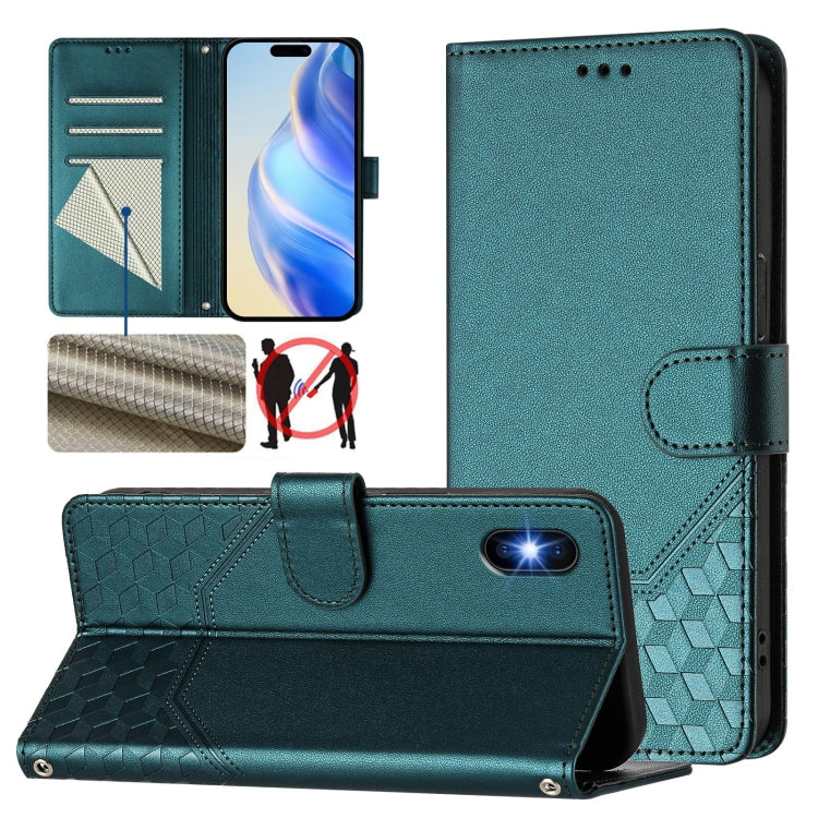 เคสโทรศัพท์หนังปั๊มลายรังผึ้งพร้อม RFID สำหรับ iPhone 11 Pro Max, สำหรับ iPhone 11, สำหรับ iPhone 11 Pro, สำหรับ iPhone X / XS, สำหรับ iPhone XR, สำหรับ iPhone XS Max, สำหรับ iPhone 8 Plus / 7 Plus