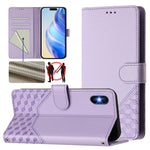 เคสโทรศัพท์หนังปั๊มลายรังผึ้งพร้อม RFID สำหรับ iPhone 11 Pro Max, สำหรับ iPhone 11, สำหรับ iPhone 11 Pro, สำหรับ iPhone X / XS, สำหรับ iPhone XR, สำหรับ iPhone XS Max, สำหรับ iPhone 8 Plus / 7 Plus