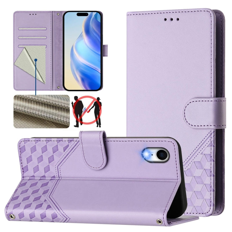 เคสโทรศัพท์หนังปั๊มลายรังผึ้งพร้อม RFID สำหรับ iPhone 11 Pro Max, สำหรับ iPhone 11, สำหรับ iPhone 11 Pro, สำหรับ iPhone X / XS, สำหรับ iPhone XR, สำหรับ iPhone XS Max, สำหรับ iPhone 8 Plus / 7 Plus