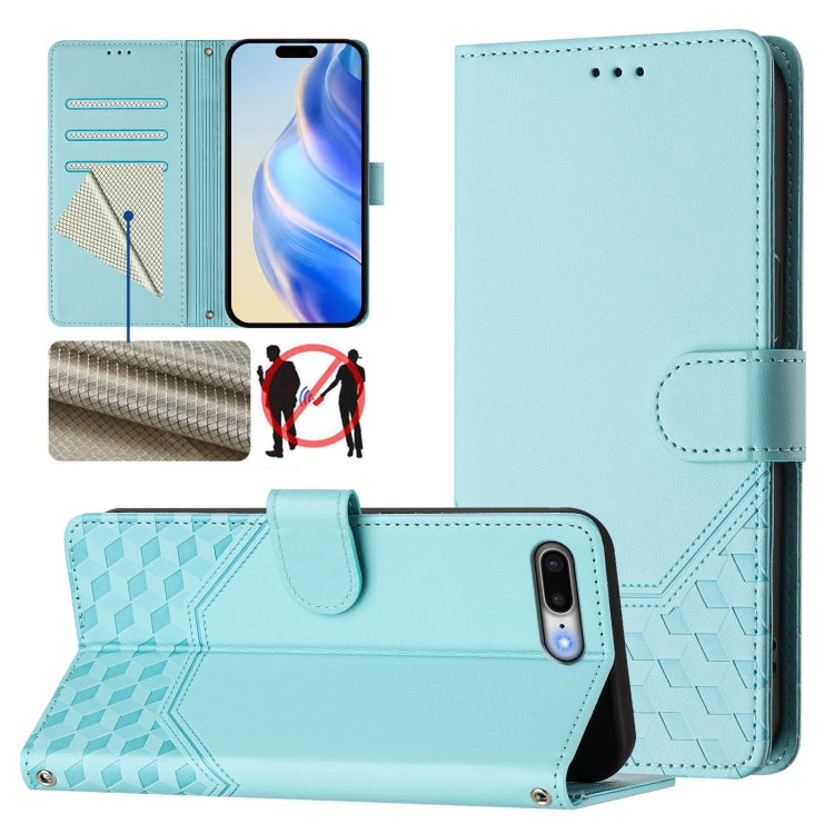 เคสโทรศัพท์หนังปั๊มลายรังผึ้งพร้อม RFID สำหรับ iPhone 11 Pro Max, สำหรับ iPhone 11, สำหรับ iPhone 11 Pro, สำหรับ iPhone X / XS, สำหรับ iPhone XR, สำหรับ iPhone XS Max, สำหรับ iPhone 8 Plus / 7 Plus