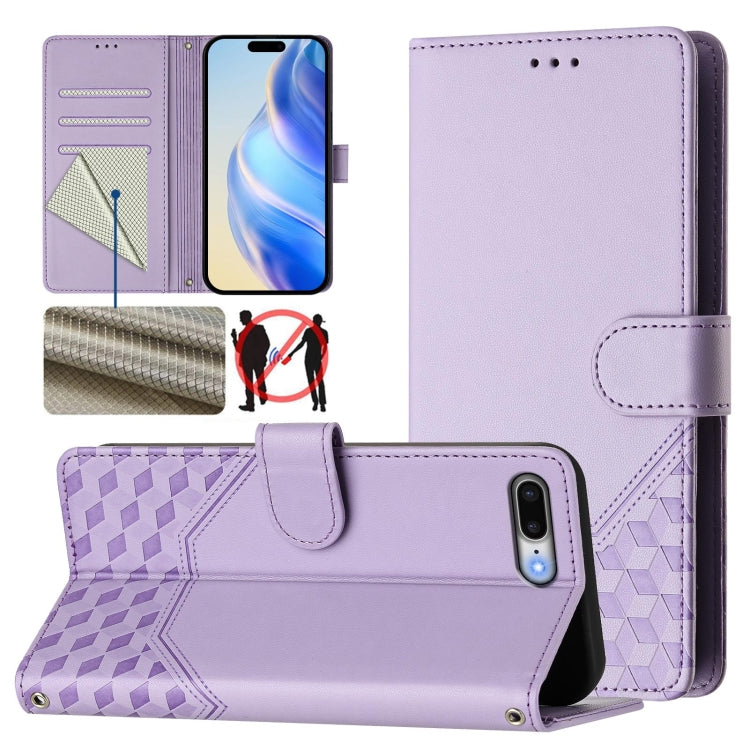 เคสโทรศัพท์หนังปั๊มลายรังผึ้งพร้อม RFID สำหรับ iPhone 11 Pro Max, สำหรับ iPhone 11, สำหรับ iPhone 11 Pro, สำหรับ iPhone X / XS, สำหรับ iPhone XR, สำหรับ iPhone XS Max, สำหรับ iPhone 8 Plus / 7 Plus