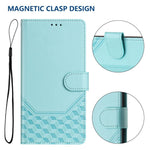 เคสโทรศัพท์หนังปั๊มลายรังผึ้งพร้อม RFID สำหรับ iPhone 17e / 16e, สำหรับ iPhone 17 Pro Max, สำหรับ iPhone 17 Pro, สำหรับ iPhone 17, สำหรับ iPhone Air, สำหรับ iPhone 16 Pro Max, สำหรับ iPhone 16 Pro, สำหรับ iPhone 16 Plus
