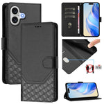 เคสโทรศัพท์หนังปั๊มลายรังผึ้งพร้อม RFID สำหรับ iPhone 17e / 16e, สำหรับ iPhone 17 Pro Max, สำหรับ iPhone 17 Pro, สำหรับ iPhone 17, สำหรับ iPhone Air, สำหรับ iPhone 16 Pro Max, สำหรับ iPhone 16 Pro, สำหรับ iPhone 16 Plus