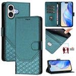 เคสโทรศัพท์หนังปั๊มลายรังผึ้งพร้อม RFID สำหรับ iPhone 17e / 16e, สำหรับ iPhone 17 Pro Max, สำหรับ iPhone 17 Pro, สำหรับ iPhone 17, สำหรับ iPhone Air, สำหรับ iPhone 16 Pro Max, สำหรับ iPhone 16 Pro, สำหรับ iPhone 16 Plus