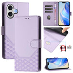 เคสโทรศัพท์หนังปั๊มลายรังผึ้งพร้อม RFID สำหรับ iPhone 17e / 16e, สำหรับ iPhone 17 Pro Max, สำหรับ iPhone 17 Pro, สำหรับ iPhone 17, สำหรับ iPhone Air, สำหรับ iPhone 16 Pro Max, สำหรับ iPhone 16 Pro, สำหรับ iPhone 16 Plus