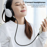 สายอะแดปเตอร์ 2 in 1 8 พิน, USB-C / Type-C เป็นแจ็คเสียง AUX 3.5 มม. สำหรับรถยนต์, Type-C, 8 พิน เป็น 3.5 มม., ความยาว: 1 เมตร