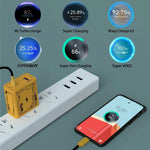 HX111 ที่ชาร์จ USB Type-C GaN ความเร็วสูง 120W, ปลั๊ก US, ปลั๊ก EU, ปลั๊ก UK