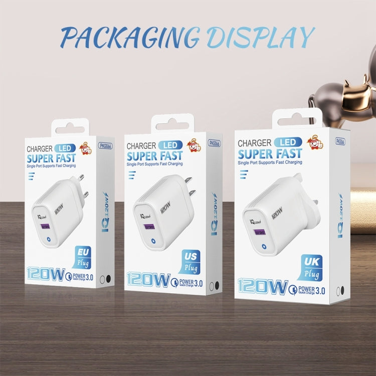 120W USB Fast Charger, US Plug, EU Plug, UK Plug
