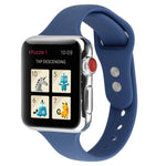 สายข้อมือซิลิโคนบางแบบหัวเข็มขัดคู่ สำหรับ Apple Watch Series 7 ขนาด 41 มม. / 6 & SE & 5 & 4 ขนาด 40 มม. / 3 & 2 & 1 ขนาด 38 มม., สำหรับ Apple Watch Series 8&7 ขนาด 41 มม. / SE 2&6&SE&5&4 ขนาด 40 มม. / 3&2&1 ขนาด 38 มม.