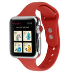สายข้อมือซิลิโคนบางแบบหัวเข็มขัดคู่ สำหรับ Apple Watch Series 7 ขนาด 41 มม. / 6 & SE & 5 & 4 ขนาด 40 มม. / 3 & 2 & 1 ขนาด 38 มม., สำหรับ Apple Watch Series 8&7 ขนาด 41 มม. / SE 2&6&SE&5&4 ขนาด 40 มม. / 3&2&1 ขนาด 38 มม.