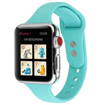สายข้อมือซิลิโคนบางแบบหัวเข็มขัดคู่ สำหรับ Apple Watch Series 7 ขนาด 41 มม. / 6 & SE & 5 & 4 ขนาด 40 มม. / 3 & 2 & 1 ขนาด 38 มม., สำหรับ Apple Watch Series 8&7 ขนาด 41 มม. / SE 2&6&SE&5&4 ขนาด 40 มม. / 3&2&1 ขนาด 38 มม.