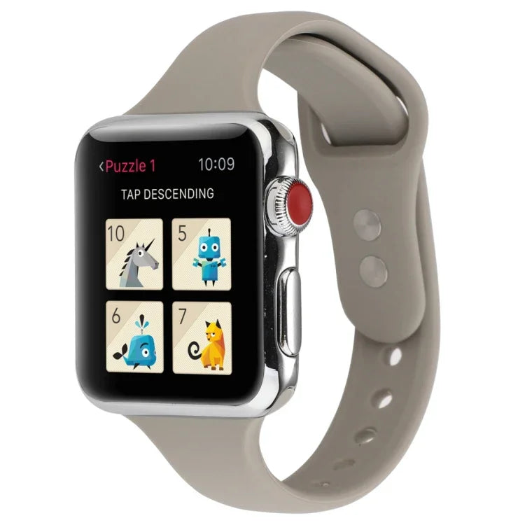 สายข้อมือซิลิโคนบางแบบหัวเข็มขัดคู่ สำหรับ Apple Watch Series 7 ขนาด 41 มม. / 6 & SE & 5 & 4 ขนาด 40 มม. / 3 & 2 & 1 ขนาด 38 มม., สำหรับ Apple Watch Series 8&7 ขนาด 41 มม. / SE 2&6&SE&5&4 ขนาด 40 มม. / 3&2&1 ขนาด 38 มม.