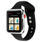 สายข้อมือซิลิโคนบางแบบหัวเข็มขัดคู่ สำหรับ Apple Watch Series 7 ขนาด 41 มม. / 6 & SE & 5 & 4 ขนาด 40 มม. / 3 & 2 & 1 ขนาด 38 มม., สำหรับ Apple Watch Series 8&7 ขนาด 41 มม. / SE 2&6&SE&5&4 ขนาด 40 มม. / 3&2&1 ขนาด 38 มม.