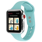 สายข้อมือซิลิโคนบางแบบหัวเข็มขัดคู่ สำหรับ Apple Watch Series 7 ขนาด 41 มม. / 6 & SE & 5 & 4 ขนาด 40 มม. / 3 & 2 & 1 ขนาด 38 มม., สำหรับ Apple Watch Series 8&7 ขนาด 41 มม. / SE 2&6&SE&5&4 ขนาด 40 มม. / 3&2&1 ขนาด 38 มม.