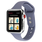 สายข้อมือซิลิโคนบางแบบหัวเข็มขัดคู่ สำหรับ Apple Watch Series 7 ขนาด 41 มม. / 6 & SE & 5 & 4 ขนาด 40 มม. / 3 & 2 & 1 ขนาด 38 มม., สำหรับ Apple Watch Series 8&7 ขนาด 41 มม. / SE 2&6&SE&5&4 ขนาด 40 มม. / 3&2&1 ขนาด 38 มม.