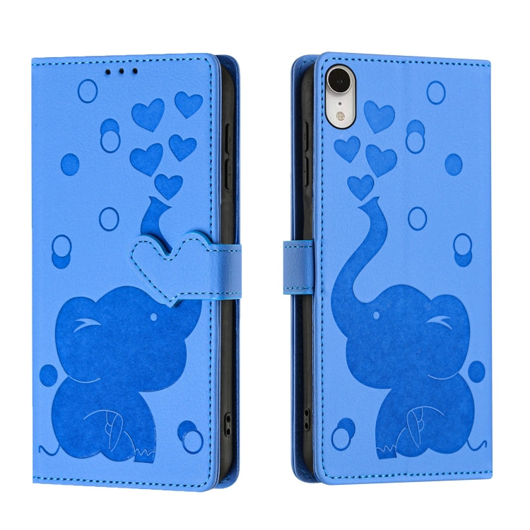 เคสโทรศัพท์หนังปั๊มลายช้างการ์ตูน สำหรับ iPhone XR, สำหรับ iPhone XS Max, สำหรับ iPhone 8 Plus / 7 Plus