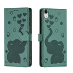 เคสโทรศัพท์หนังปั๊มลายช้างการ์ตูน สำหรับ iPhone XR, สำหรับ iPhone XS Max, สำหรับ iPhone 8 Plus / 7 Plus