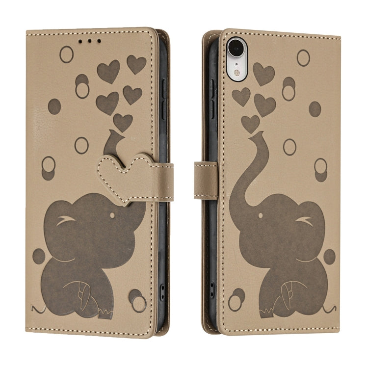 เคสโทรศัพท์หนังปั๊มลายช้างการ์ตูน สำหรับ iPhone XR, สำหรับ iPhone XS Max, สำหรับ iPhone 8 Plus / 7 Plus