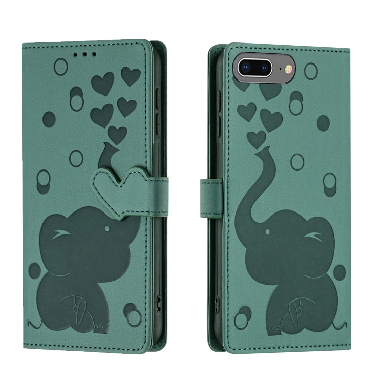 เคสโทรศัพท์หนังปั๊มลายช้างการ์ตูน สำหรับ iPhone XR, สำหรับ iPhone XS Max, สำหรับ iPhone 8 Plus / 7 Plus